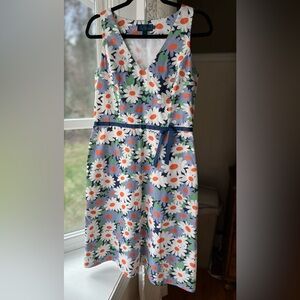 Boden 100% Cotton Sleeveless Floral Print Dress Excellent Condition Sz 12